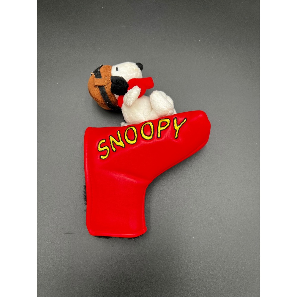 Peanuts Snoopy Flying Ace Red Blade Putter Golf Club Headcover Plush Aviator